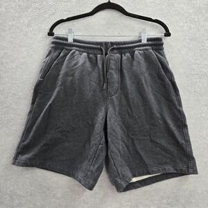 Public Rec Men Activewear Shorts 32 Charcoal Logo‎ 8.25" Inseam Cotton Pima